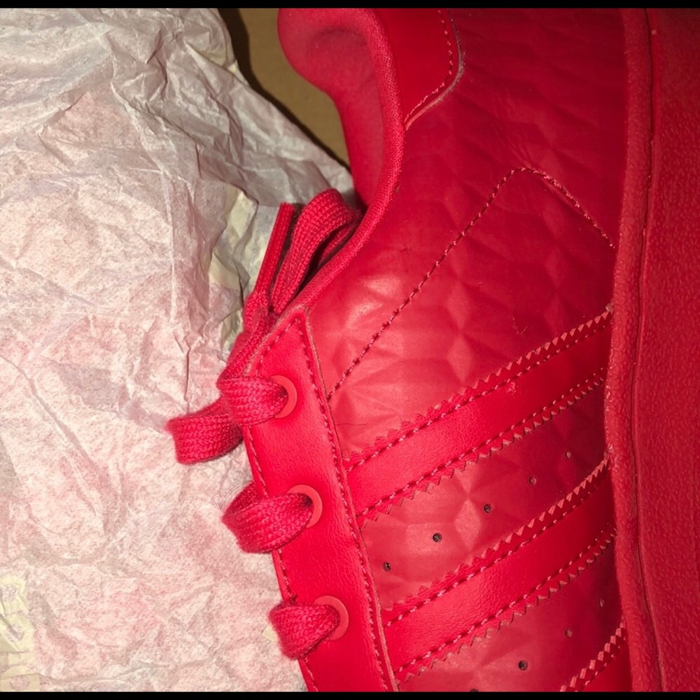 Red Superstar Adidas.